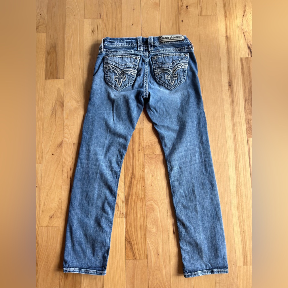 Rock Revival Size 28 Straight Cut Blue Jeans